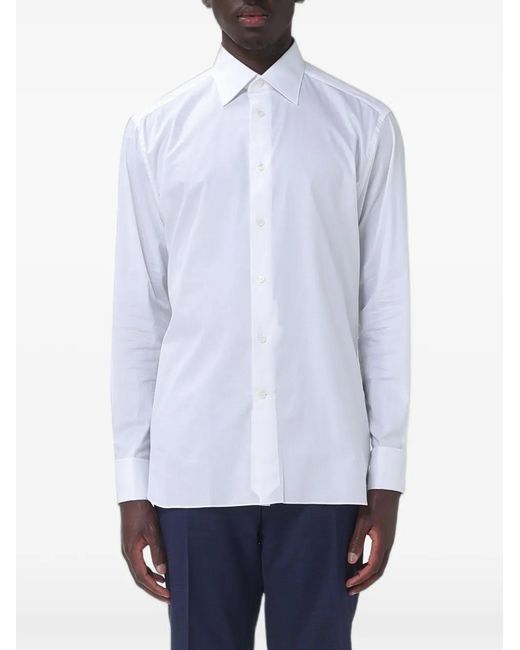 Zegna White Long-Sleeved Shirt for men