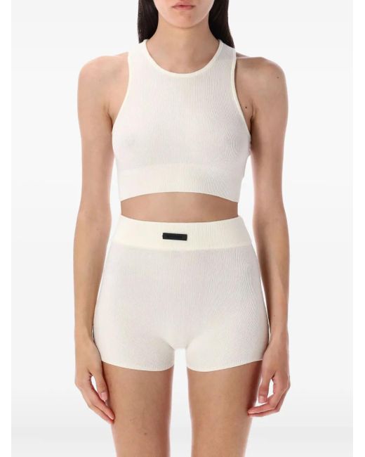 Fear Of God White Round-Neck Ribbed-Knit Tank Top