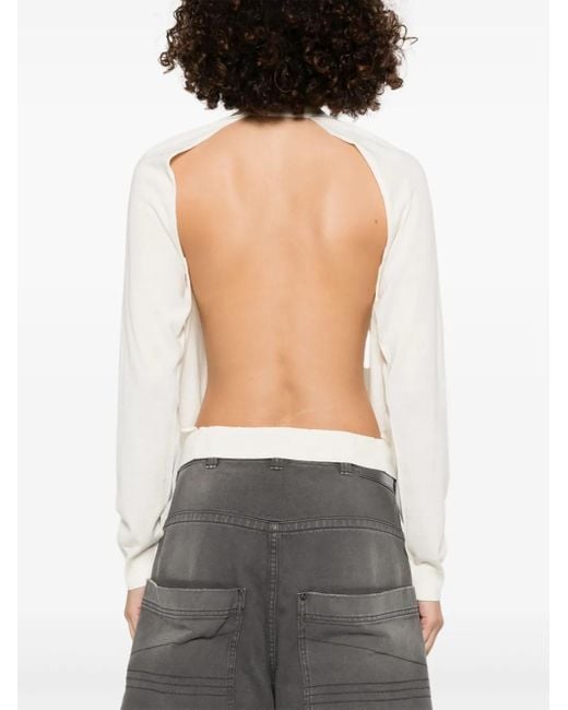 Moschino White Open-Back Cardigan