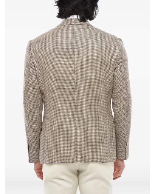 Corneliani Gray Blazer À Motif Pied-De-Poule for men
