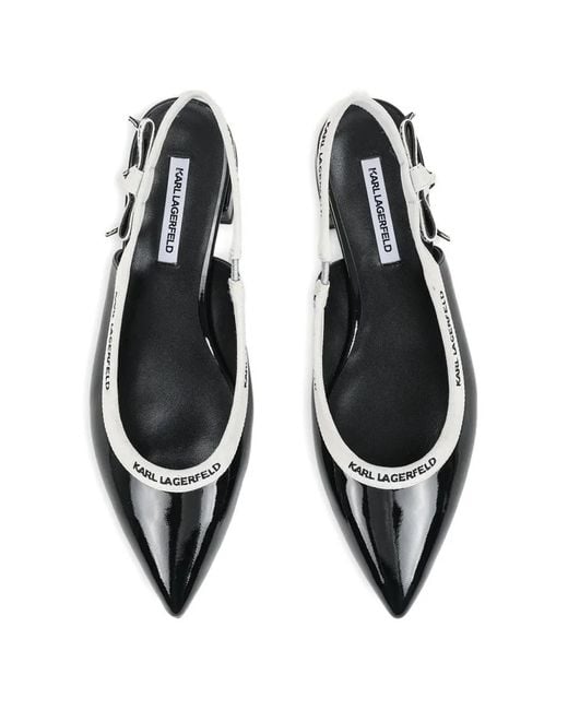 Karl Lagerfeld White Pointed-Toe Pumps