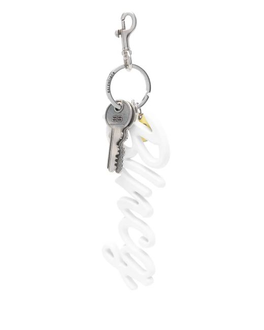 Balenciaga White Logo Keyring