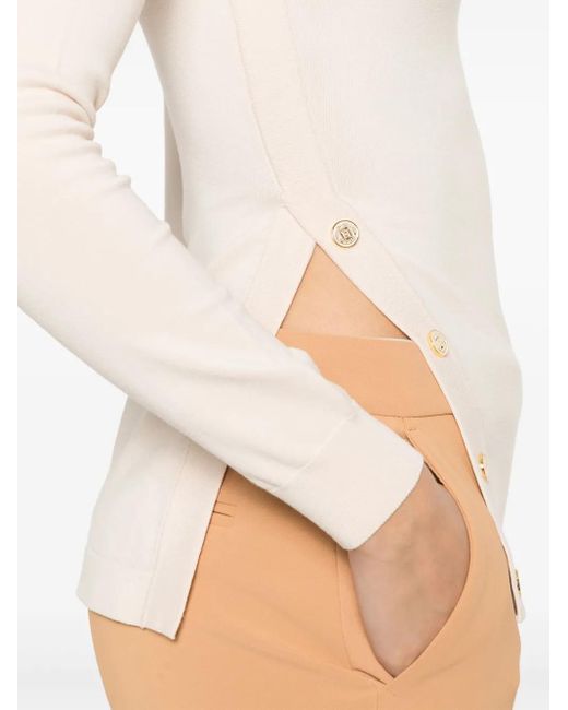 Elisabetta Franchi White Stud-Detailed Sweater
