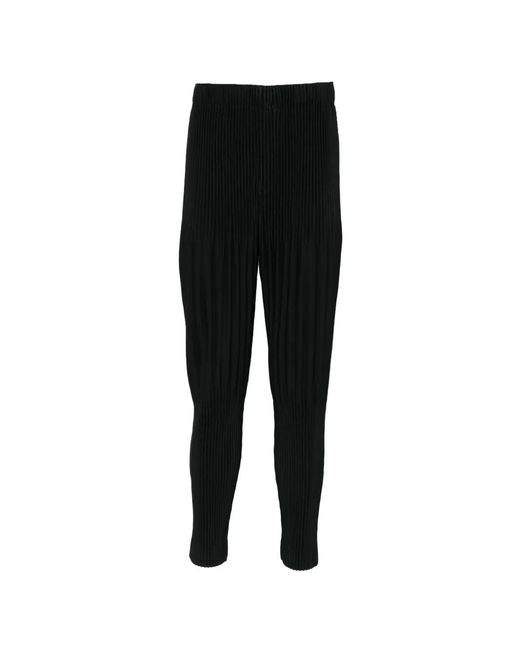 Homme Plissé Issey Miyake Black Pleated Trousers for men