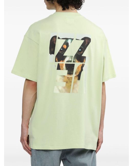 Izzue Green Graphic-print Cotton T-shirt for men