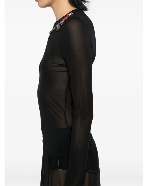 Simone Rocha カーネーション メッシュトップ Black