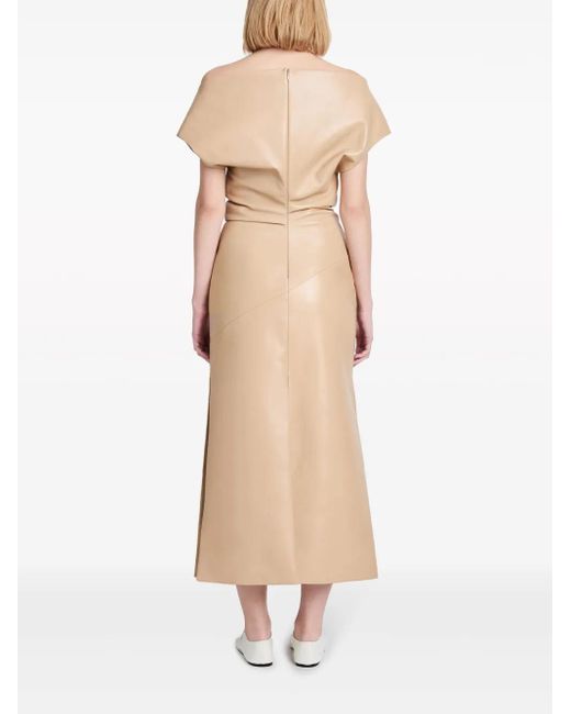 Proenza Schouler Natural Rosa Off-Shoulder Leather Dress