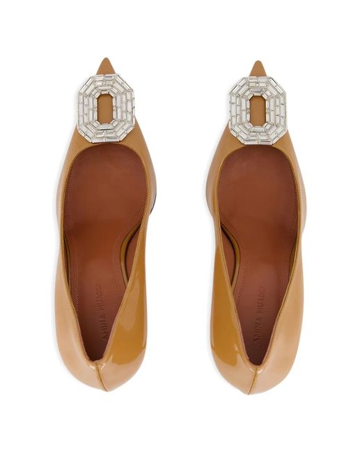 AMINA MUADDI White Camelia Crystal-Embellished Pumps