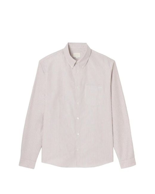 A.P.C. White Striped Buttoned Shirt for men