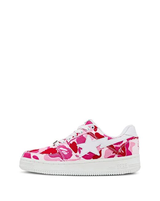 A Bathing Ape Pink Bape Sta Abc Camo Sneakers for men