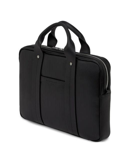 Karl Lagerfeld Black Logo-Patch Briefcase for men