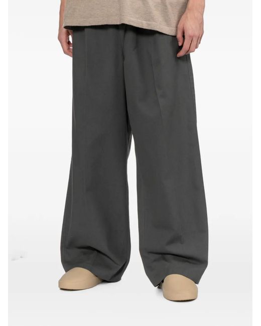 Essentials Gray Drawstring Wide-Leg Trousers for men