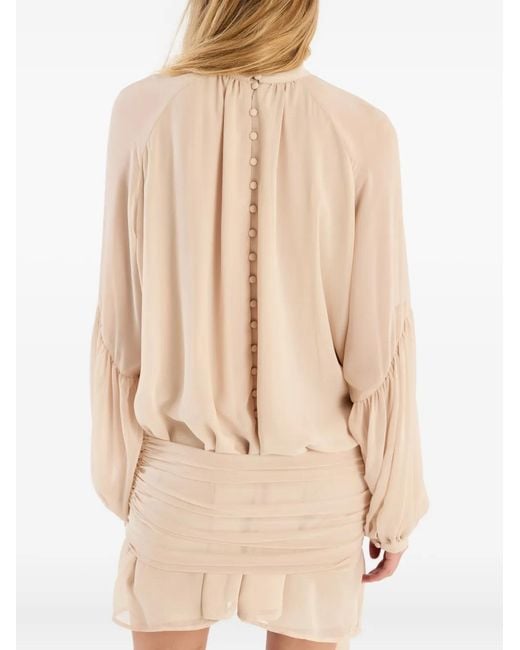 ROTATE BIRGER CHRISTENSEN White Chiffon Dress With Shoulder Straps And Tie