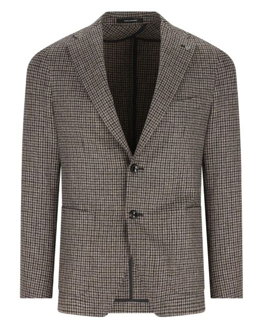 Tagliatore Houndstooth wool jacket in Brown für Herren
