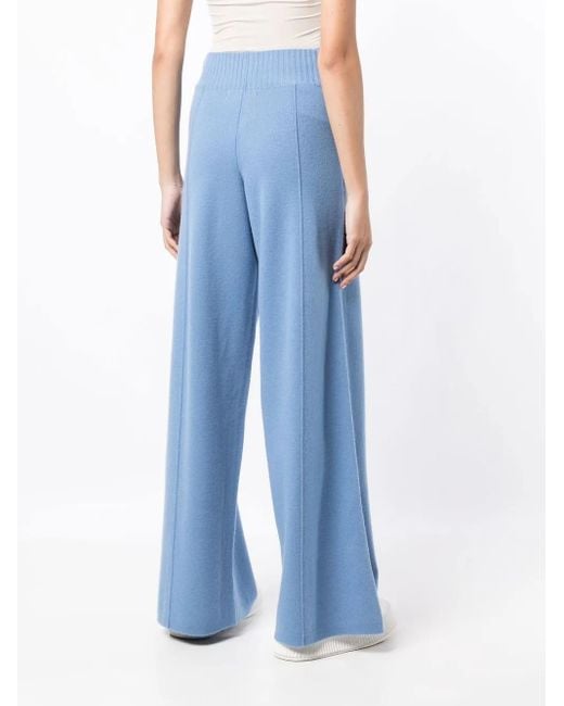 Pringle of Scotland Blue High-Waisted Knitted Trousers