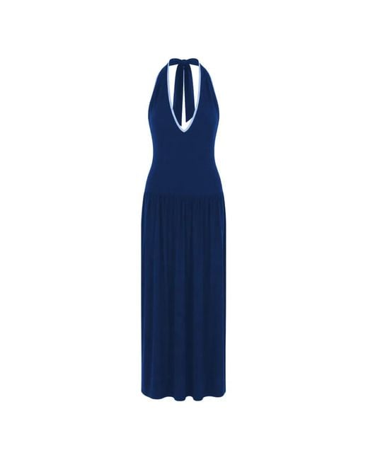 Baobab Blue Donata Halterneck Maxi Dress