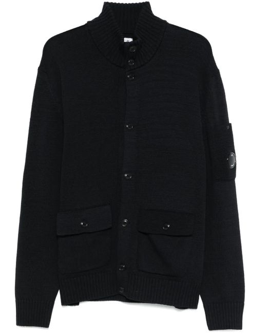 C P Company Lens-Detail Cardigan in Black für Herren