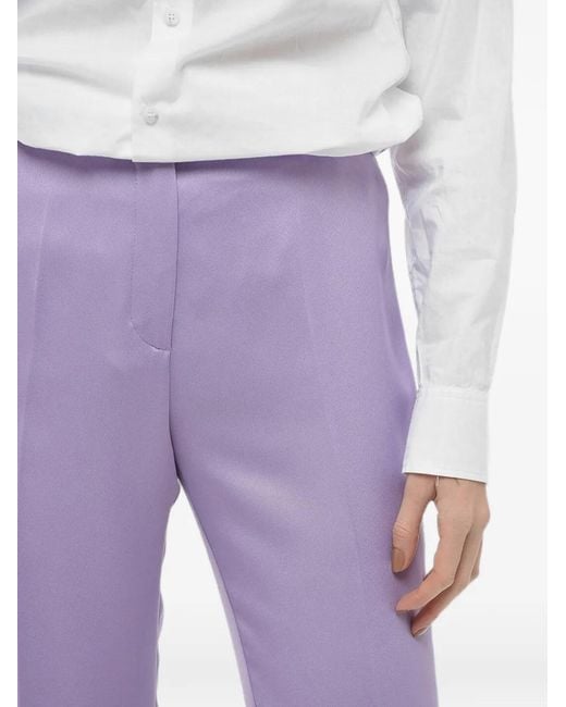HEBE STUDIO Purple The Lover Satin Straight Pants