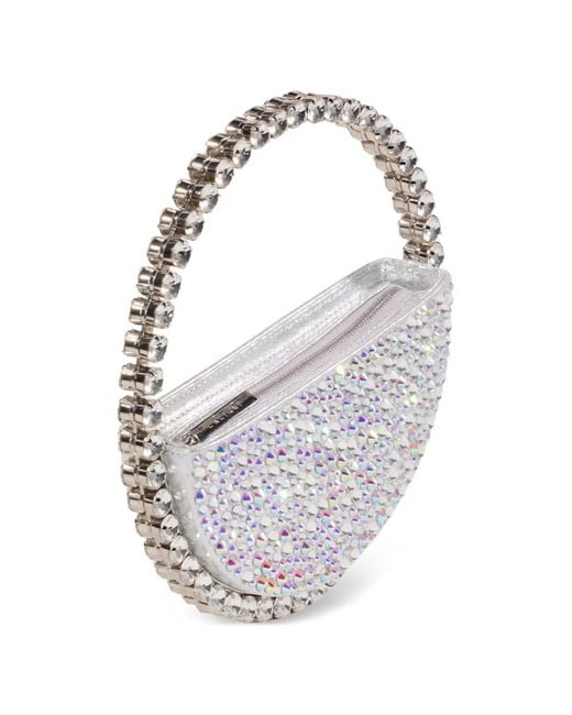 L'ALINGI Metallic Eternity Stone-Encrusted Clutch Bag