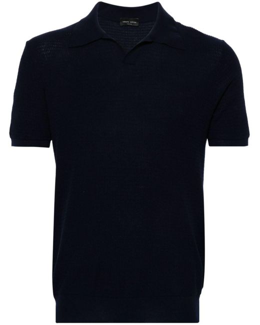 Polo en coton col italien Roberto Collina pour homme en coloris