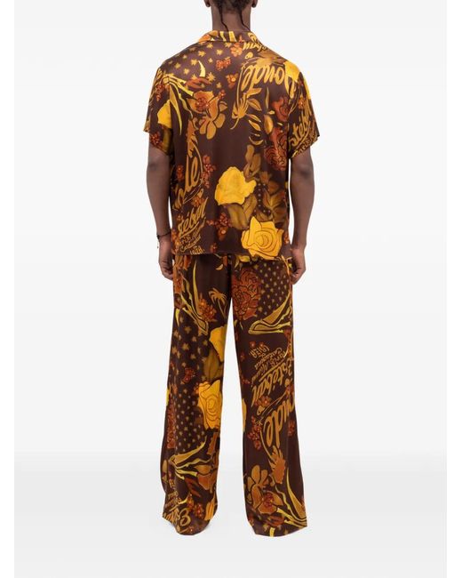 Donde Esteban Orange Veranera Floral Short-Sleeve Shirt