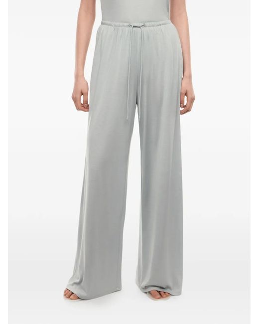 12 STOREEZ Gray Drawstring Silk Trousers