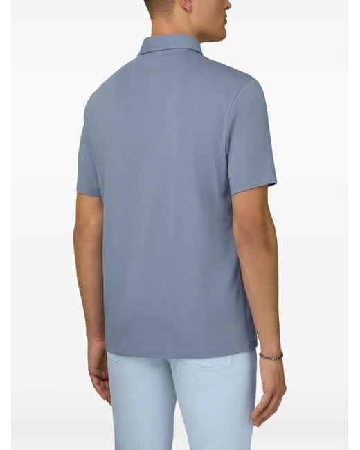 Boggi Blue Short-Sleeves Polo Shirt for men