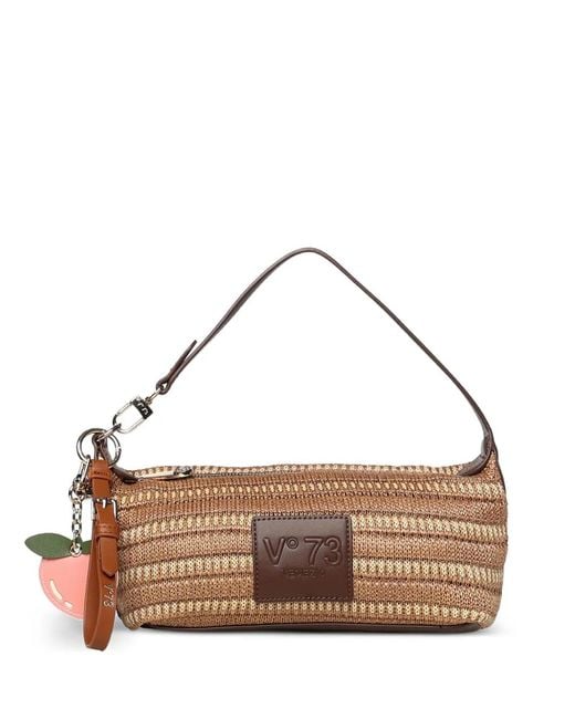 V73 Brown Venice Striped Shoulder Bag