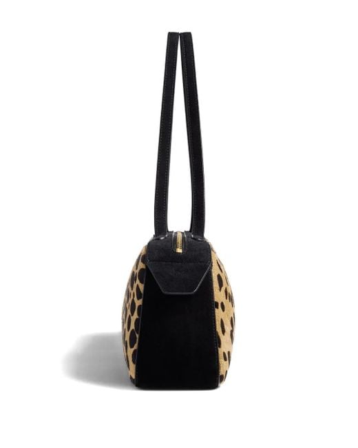Khaite Black Simona Animal-Print Zip Shoulder Bag