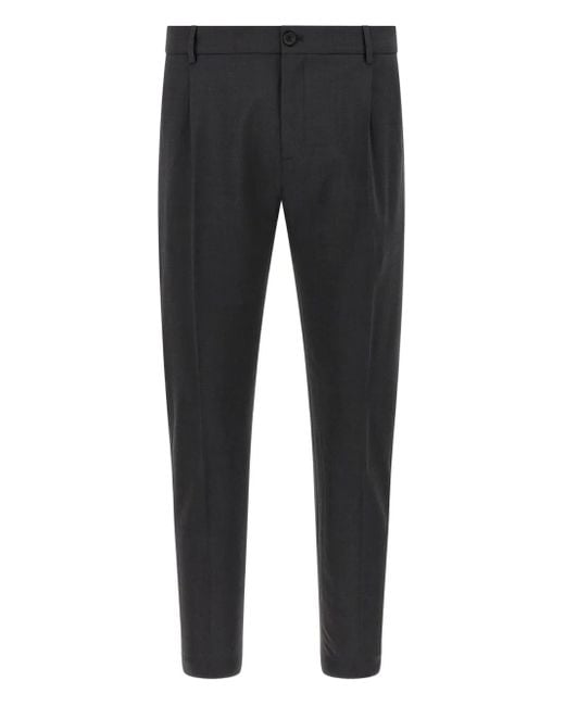 Department 5 Black Pleated-Wool Trousers for men