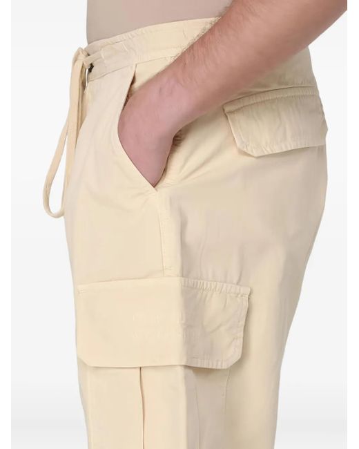 GARMENT WORKSHOP Natural Multiple-Pocket Drawstring Cargo Shorts for men