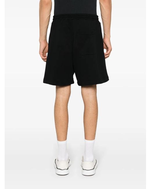 MSGM Black Bermuda With Logo for men
