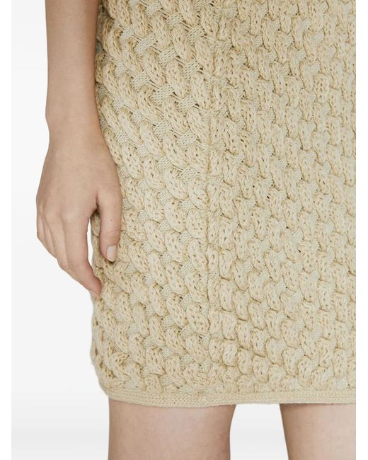 Isa Boulder Natural Cable-Knit Mini Dress