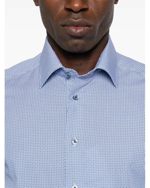 Camisa con estampado geométrico Sand de hombre de color White
