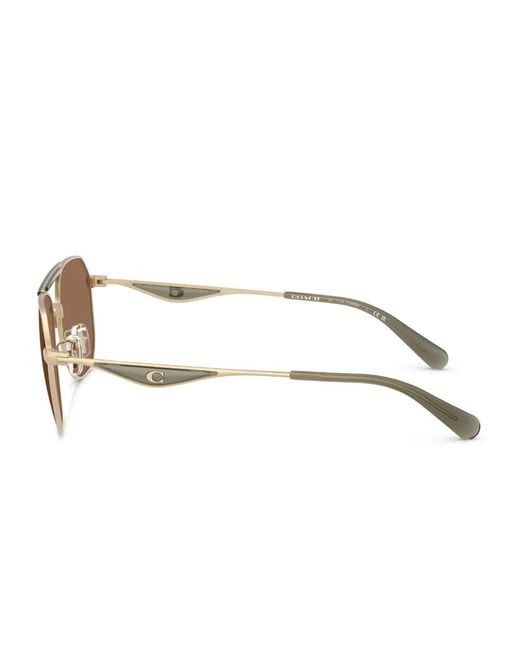 COACH Brown Pilot-Frame Sunglasses for men