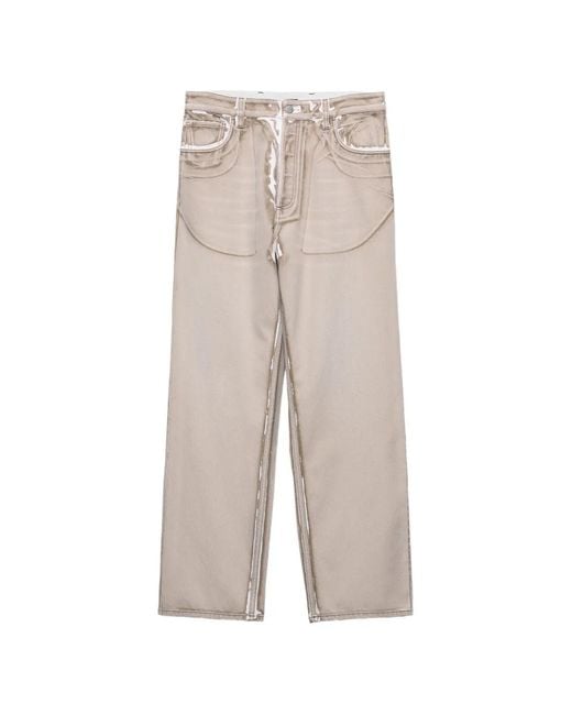 Prada Gray Bull Denim Five-Pocket Jeans for men