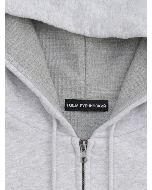 Gosha Rubchinskiy White Waffle-Lined Zip-Up Hoodie