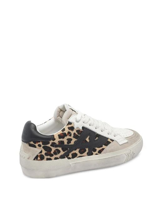 Ash Gray Moonlight Retro Leopard-Print Sneakers