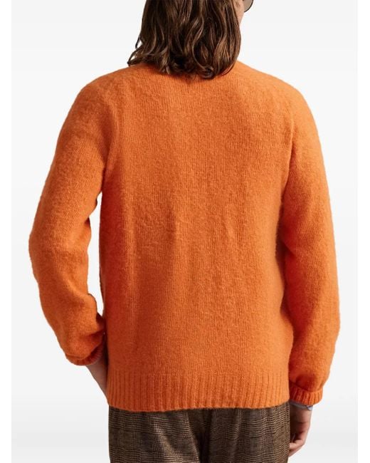 Polo Ralph Lauren Orange Long-Sleeve Button-Up Cardigan for men
