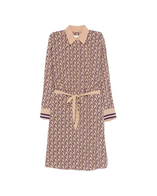 Gant White Monogram Belted Midi Dress