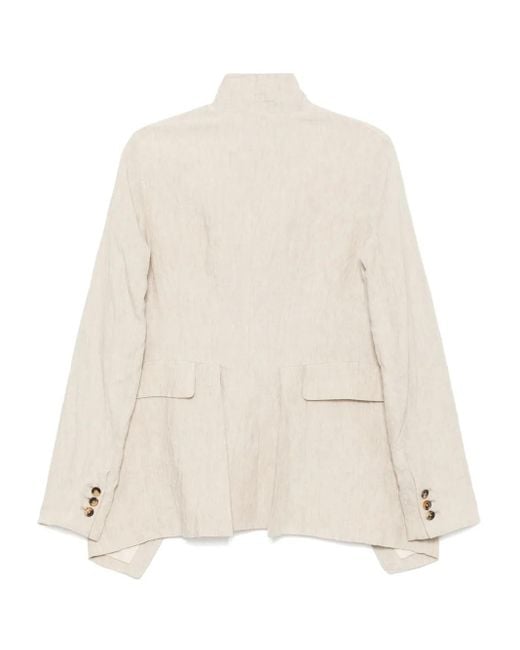 Forme D'expression Natural Distressed Off-Centre Blazer