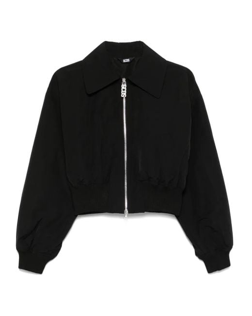 Gcds Black Lounge-Logo Bomber Jacket