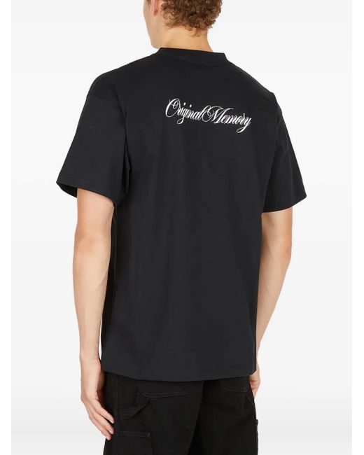 Soulland Black Floral-Print T-Shirt for men