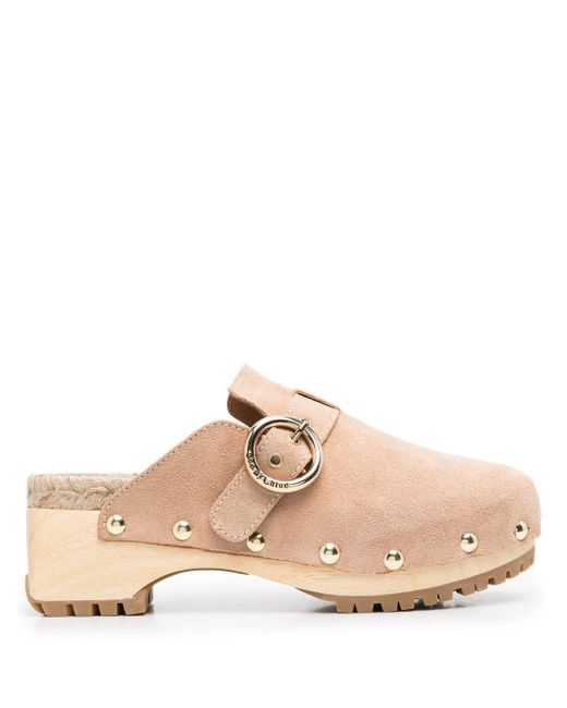 See By Chloé Suede Clog Mules in Natural Lyst Canada