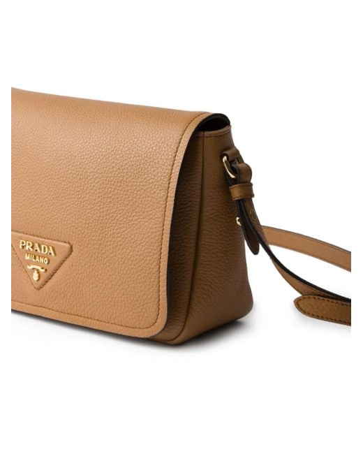 Prada Brown Schultertasche Aus Leder