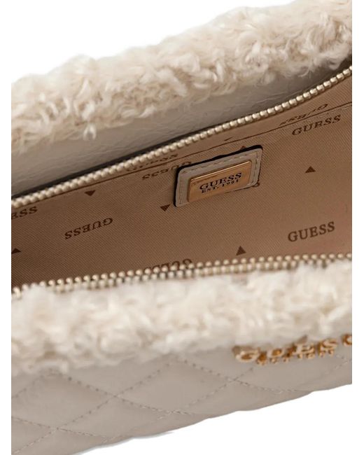 Guess Natural Cristi Quilted Cross Body Bag