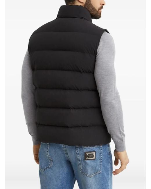 Fay Black High-Neck Padded Gilet for men
