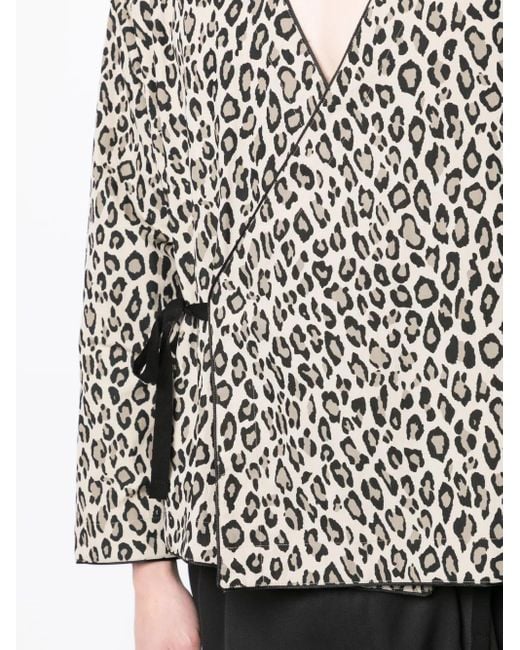 Clot Black Leopard-Print V-Neck Shirt for men