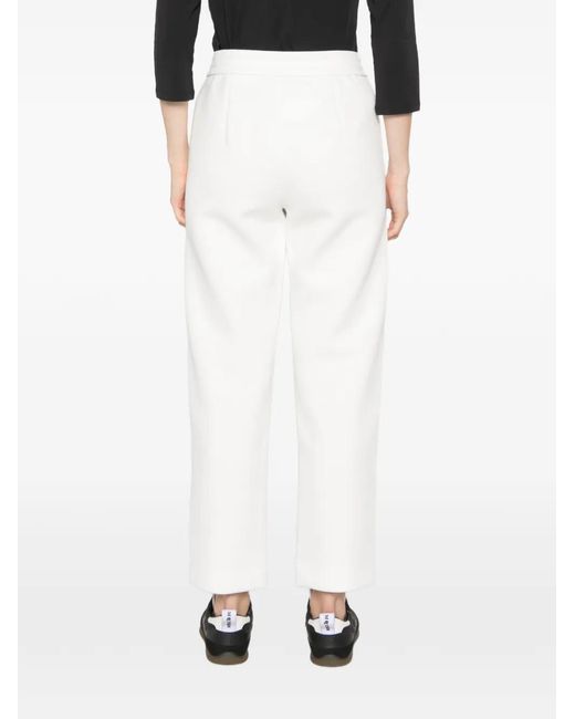 Max Mara White Zinnia Drawstring Straight-Leg Trousers