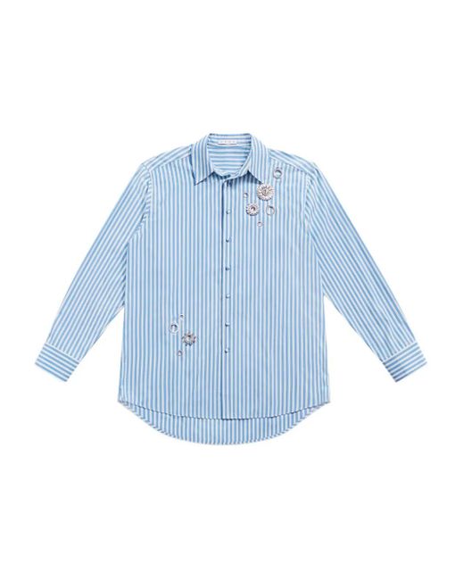 Area ストライプ シャツ Blue